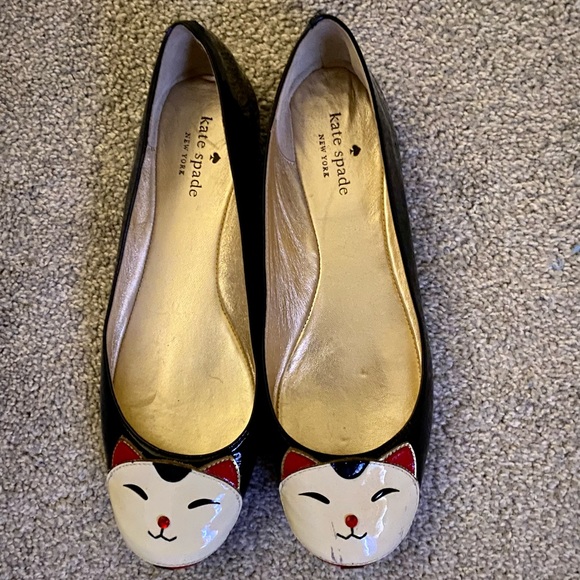kate spade Shoes - Kate Spade Joni Cat Face Leather Ballet shoe